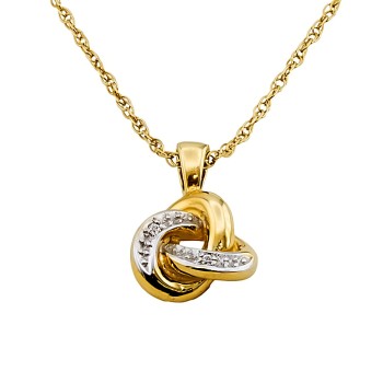 9ct Gold Diamond Pendant with Chain